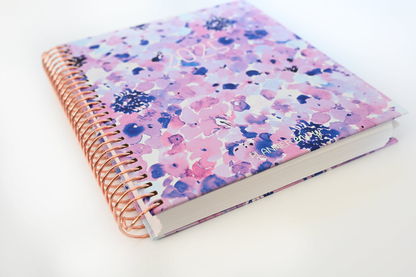 2025 Planner - Mini Horizontal Layout, Spiral Bound - "Purple Hydrangea" (#412)