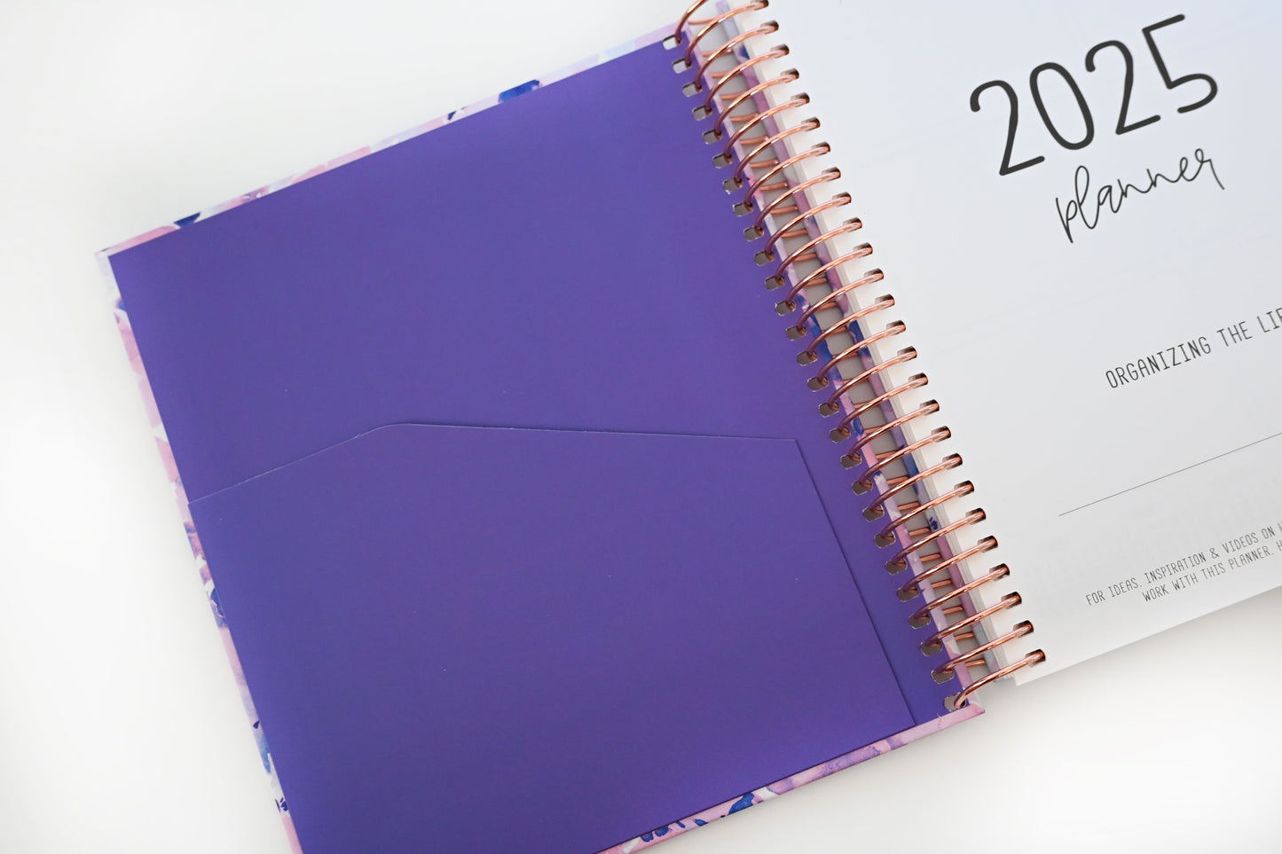 2025 Planner - Signature Layout, Spiral Bound - "Purple Hydrangea" (#212)