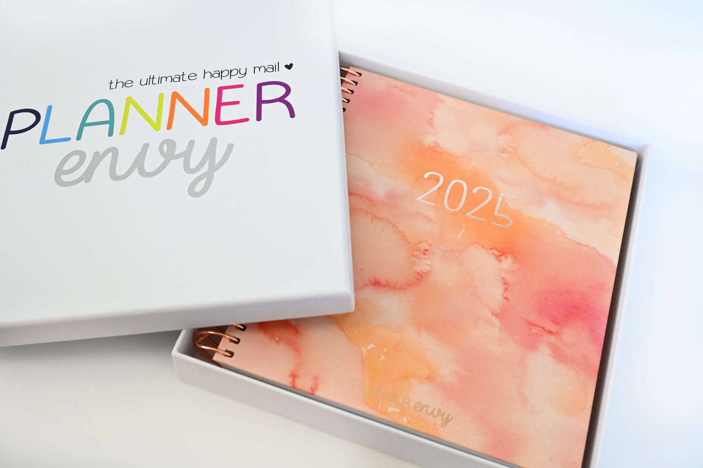 2025 Planner - Mini Horizontal Layout, Spiral Bound - "Sunset Watercolor" (#403)