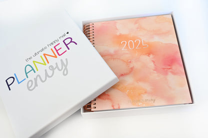 2025 Planner - Signature Layout, Spiral Bound - "Sunset Watercolor" (#203)