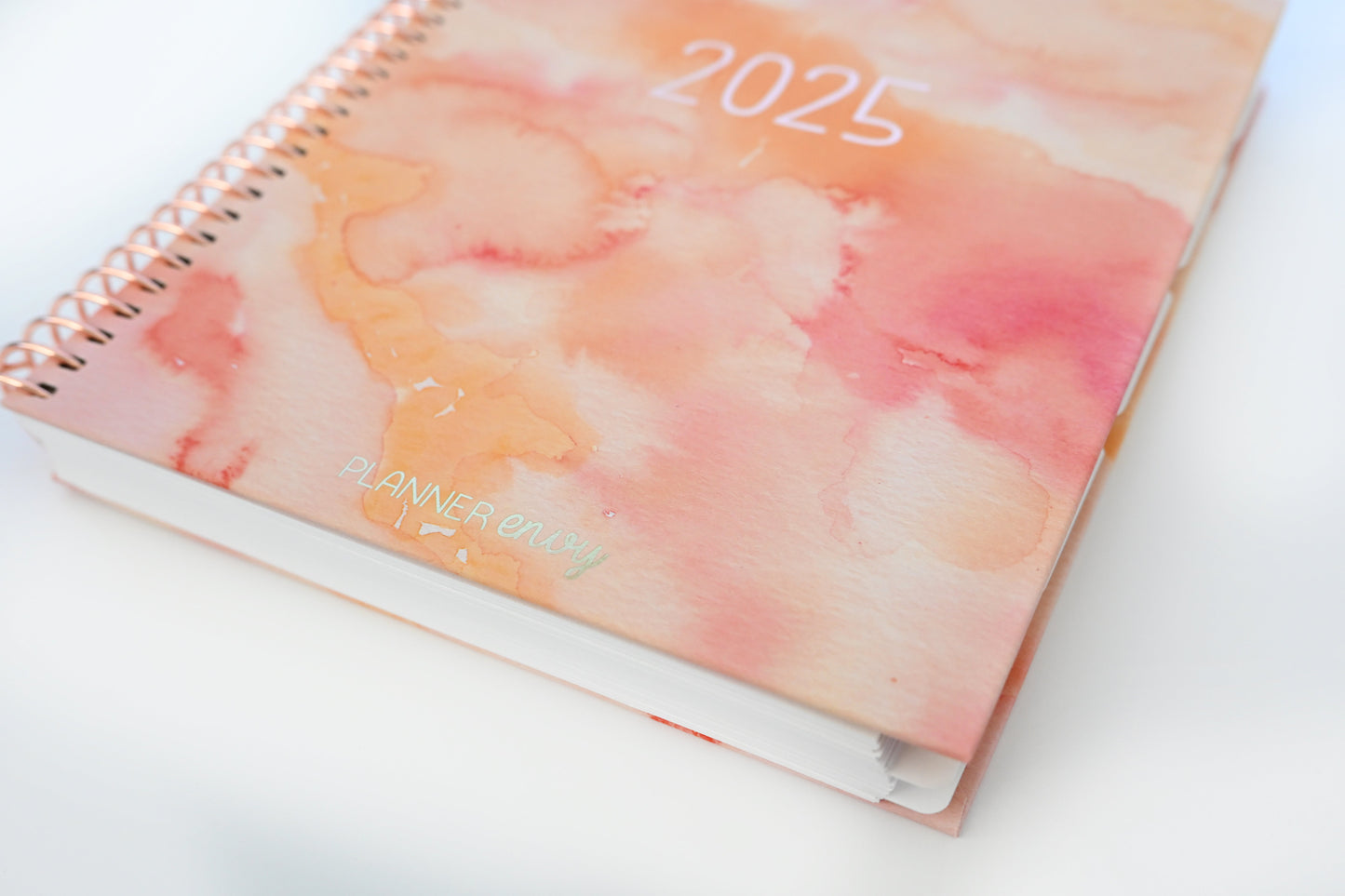 2025 Planner - Mini Horizontal Layout, Spiral Bound - "Sunset Watercolor" (#403)