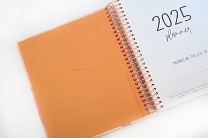 2025 Planner - Mini Horizontal Layout, Spiral Bound - "Sunset Watercolor" (#403)