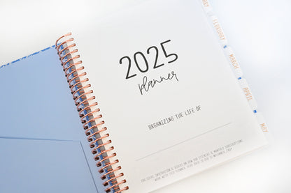 2025 Planner - Mini Horizontal Layout, Spiral Bound - "Amalfi Floral" (#406)