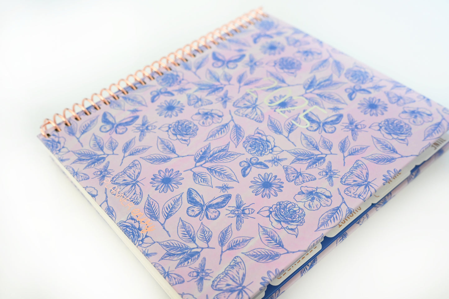 2025 Planner - Mini Horizontal Layout, Spiral Bound - "Butterfly Doodles" (#409)