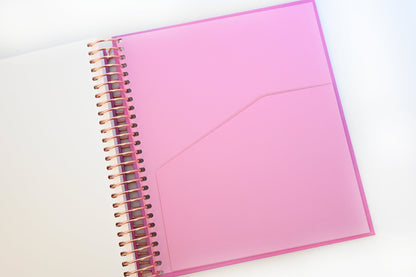 2025 Planner - Mini Horizontal Layout, Spiral Bound - "Fuchsia Strokes" (#404)
