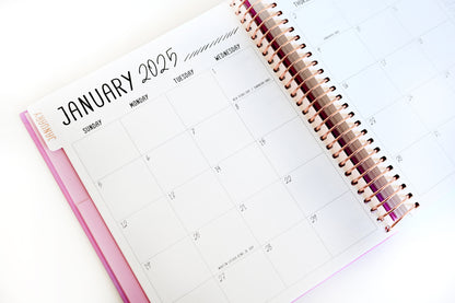 2025 Planner - Mini Horizontal Layout, Spiral Bound - "Amalfi Floral" (#406)