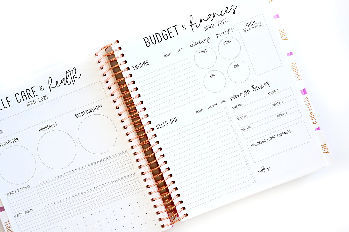2025 Planner - Mini Signature Layout, Spiral Bound - "Rainbow Glitz" (#501)