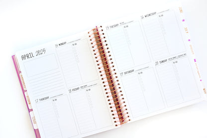 2025 Planner - Mini Signature Layout, Spiral Bound - "Rainbow Glitz" (#501)