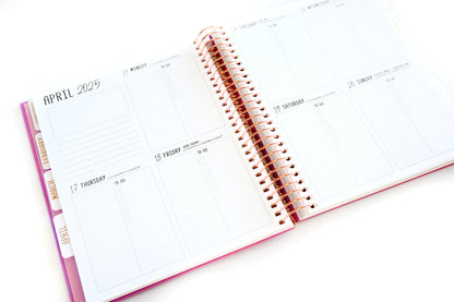 2025 Planner - Mini Signature Layout, Spiral Bound - "Purple Hydrangea" (#512)