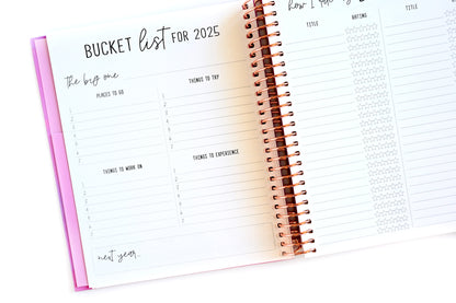 2025 Planner - Mini Signature Layout, Spiral Bound - "Teal & Pink Floral" (#505)