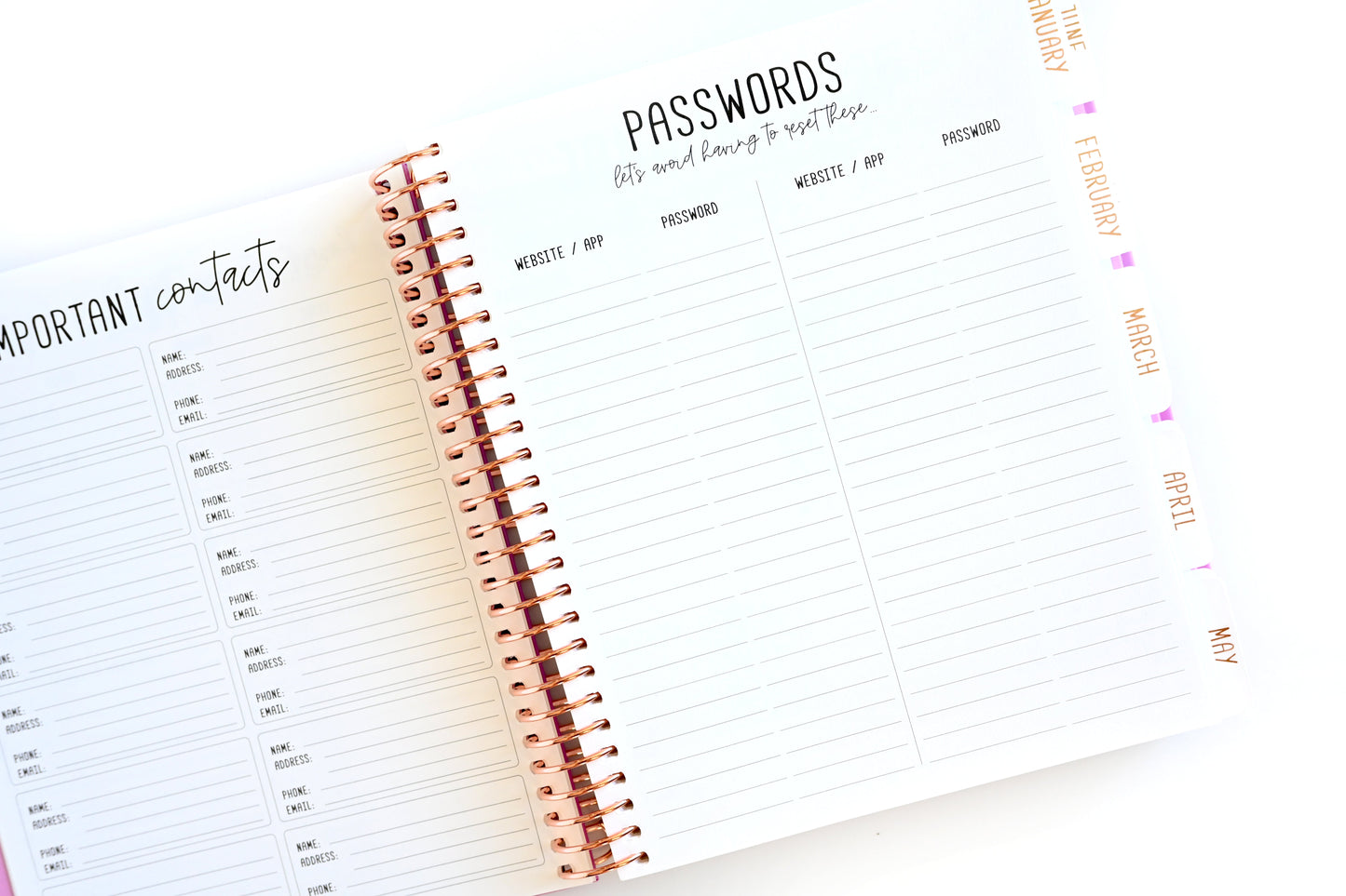 2025 Planner - Mini Horizontal Layout, Spiral Bound - "Tropical Greens" (#411)