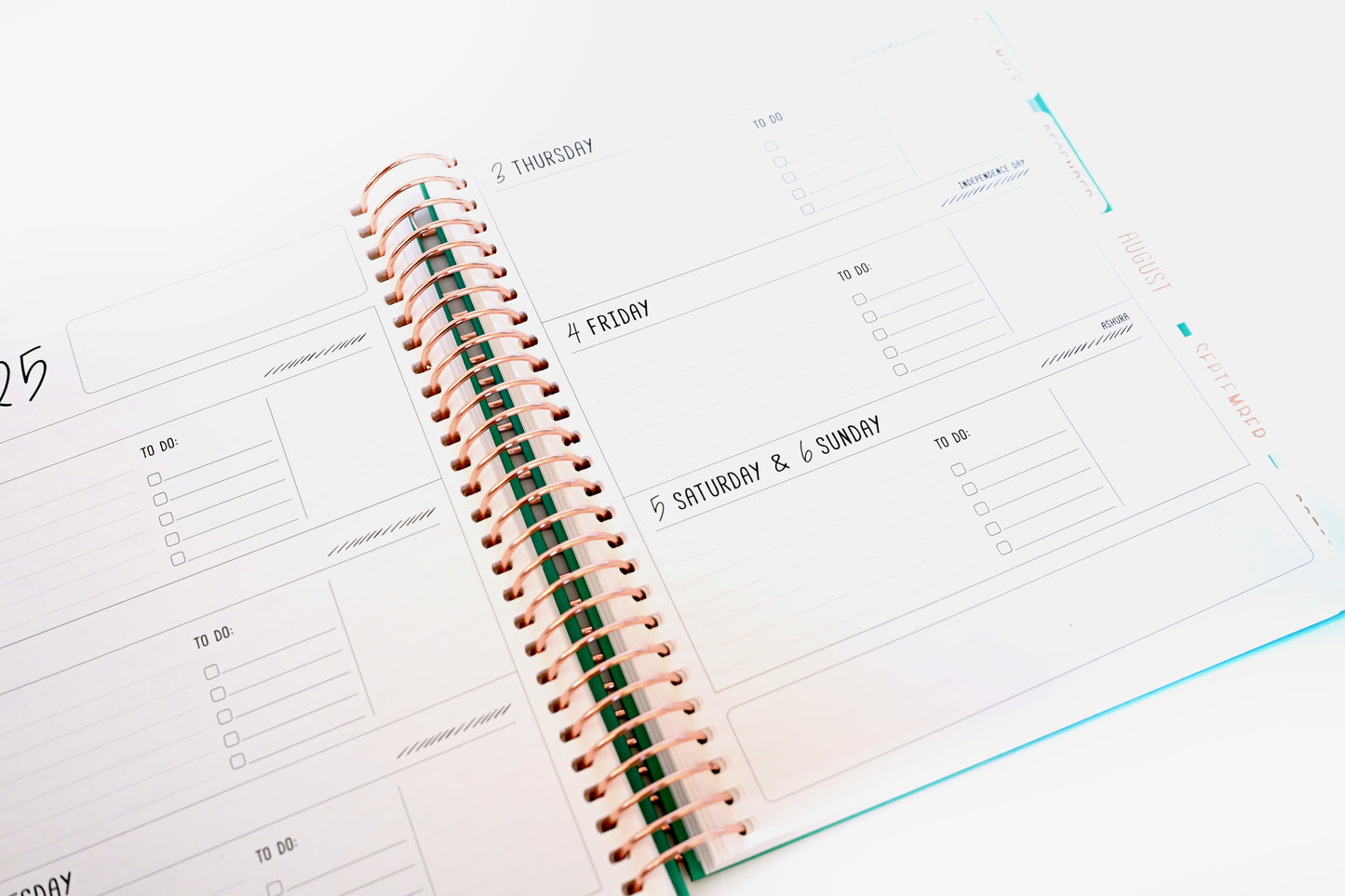 2025 Planner - Mini Horizontal Layout, Spiral Bound - "Butterfly Doodles" (#409)