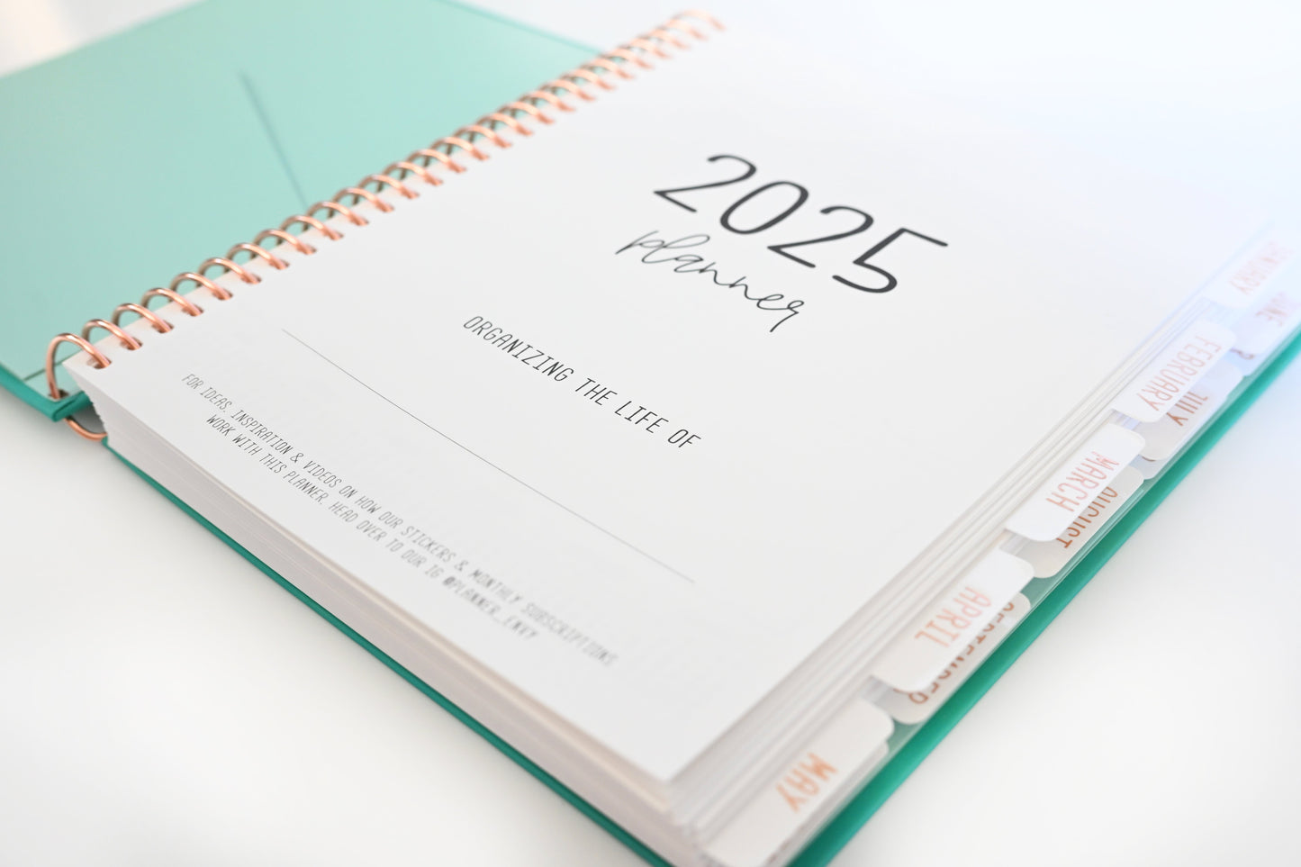 2025 Planner - Signature Layout, Spiral Bound - "Teal Strokes" (#202)