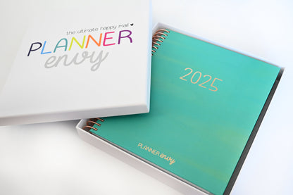 2025 Planner - Signature Layout, Spiral Bound - "Teal Strokes" (#202)