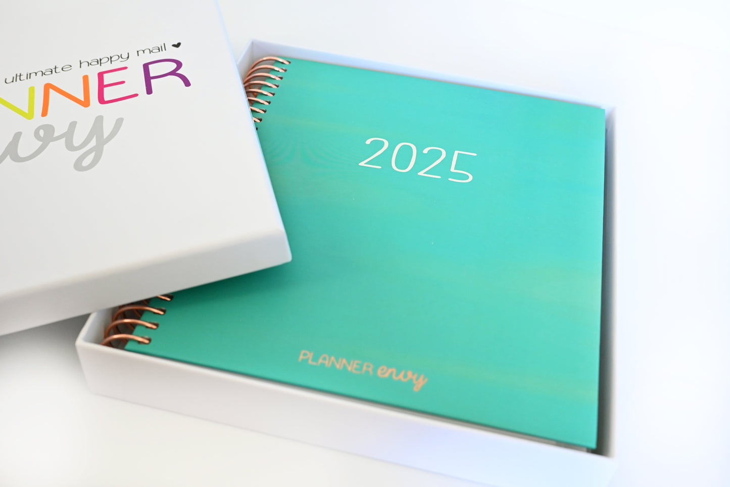 2025 Planner - Signature Layout, Spiral Bound - "Teal Strokes" (#202)