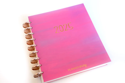 2025 Planner - Mini Horizontal Layout, Disc Bound - "Fuchsia Strokes" (#1004)