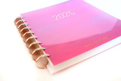 2025 Planner - Mini Horizontal Layout, Disc Bound - "Fuchsia Strokes" (#1004)