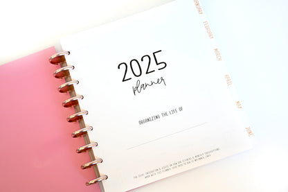 2025 Planner - Mini Horizontal Layout, Disc Bound - "Fuchsia Strokes" (#1004)