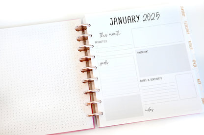 2025 Planner - Signature Layout, Disc Bound - "Rainbow Glitz" (#801)