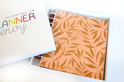 2025 Planner - Mini Horizontal Layout, Disc Bound - "Golden Leaves" (#1007)