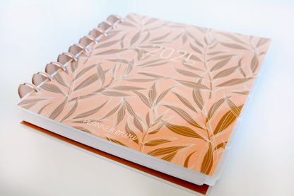 2025 Planner - Mini Horizontal Layout, Disc Bound - "Golden Leaves" (#1007)