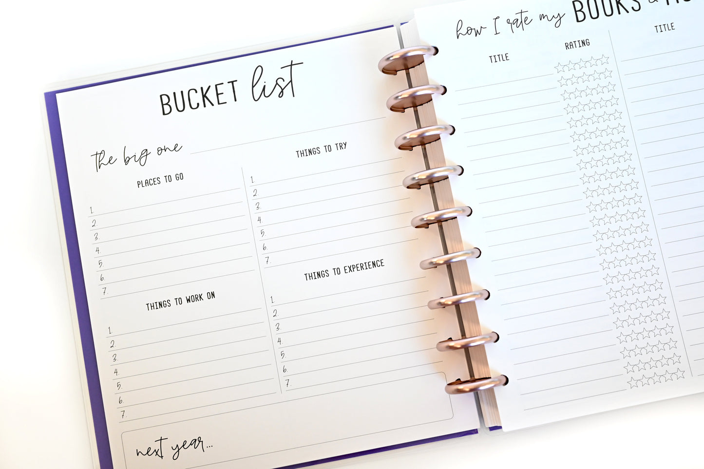 2025 Planner - Mini Horizontal Layout, Disc Bound - "Teal Strokes" (#1002)