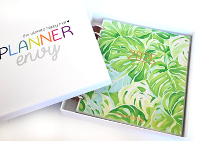 2025 Planner - Mini Horizontal Layout, Disc Bound - "Tropical Greens" (#1011)