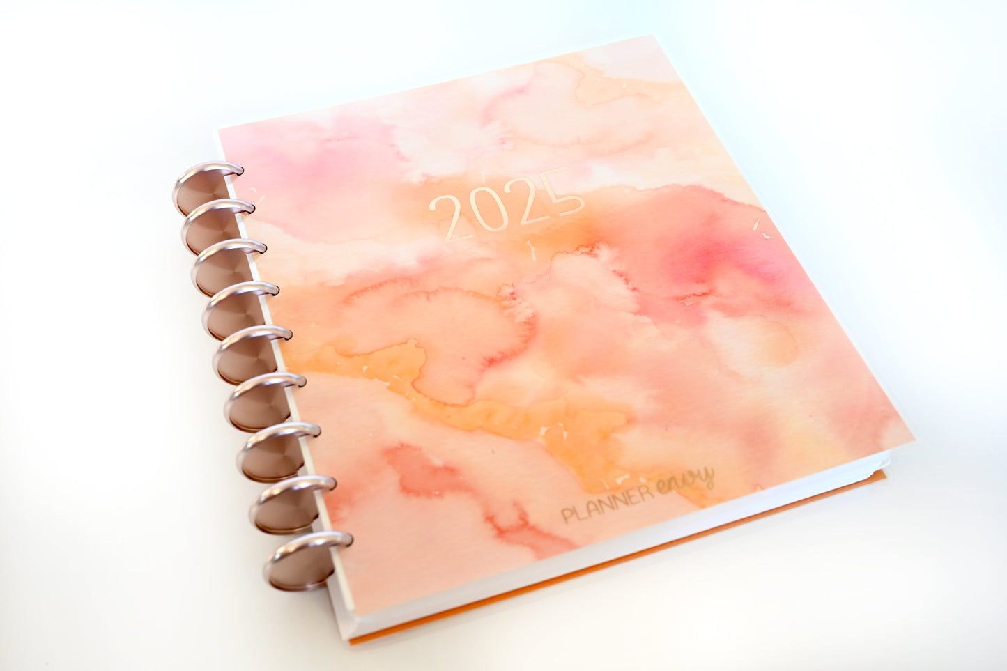 2025 Planner - Mini Horizontal Layout, Disc Bound - "Sunset Watercolor" (#1003)