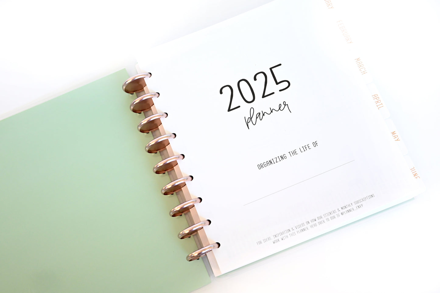 2025 Planner - Mini Horizontal Layout, Disc Bound - "Teal Strokes" (#1002)