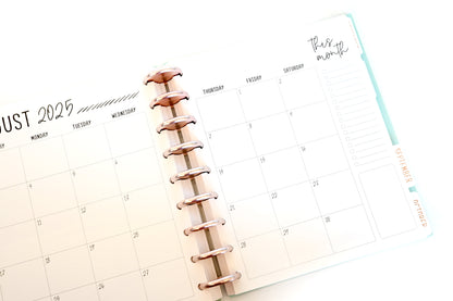 2025 Planner - Mini Horizontal Layout, Disc Bound - "Tropical Greens" (#1011)