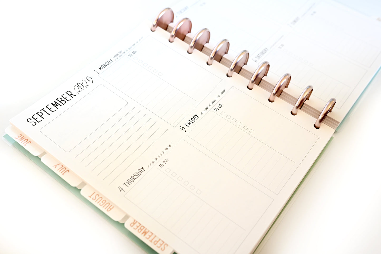 2025 Planner - Mini Signature Layout, Disc Bound - "Golden Leaves" (#1107)