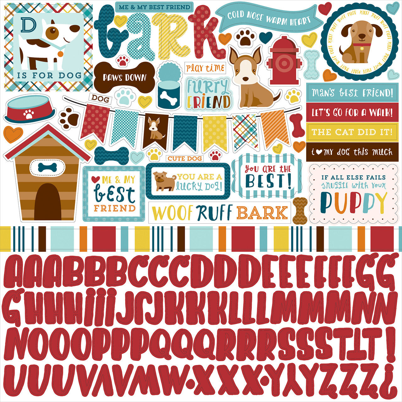 Echo Park Bark 12 x 12 Element Sticker Sheet