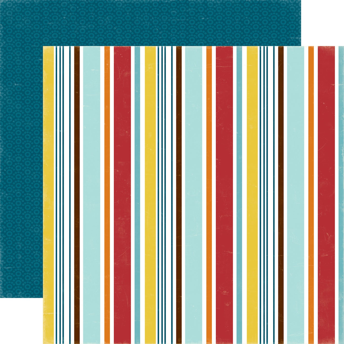 Echo Park Bark 12 x 12 Patterned Paper Scrapbook Paper - Puppy Stripe