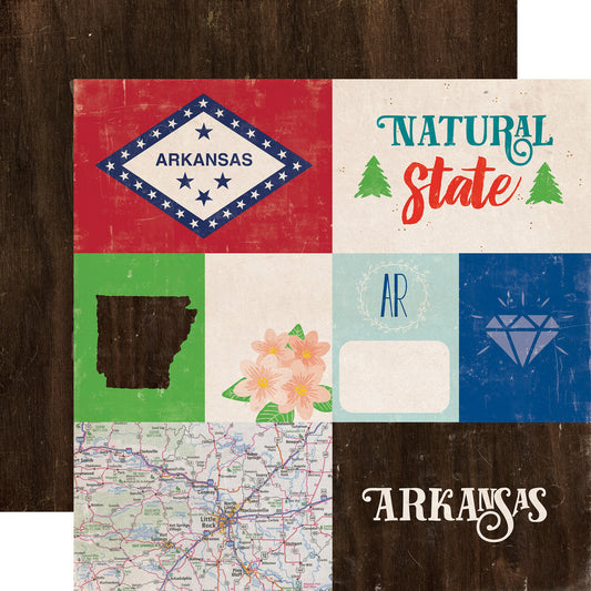 Echo Park Stateside - Arkansas 12 x 12 Scrapbook Paper