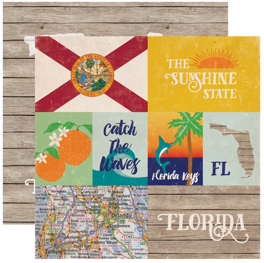 Echo Park Stateside - Florida 12 x 12 Scrapbook Paper