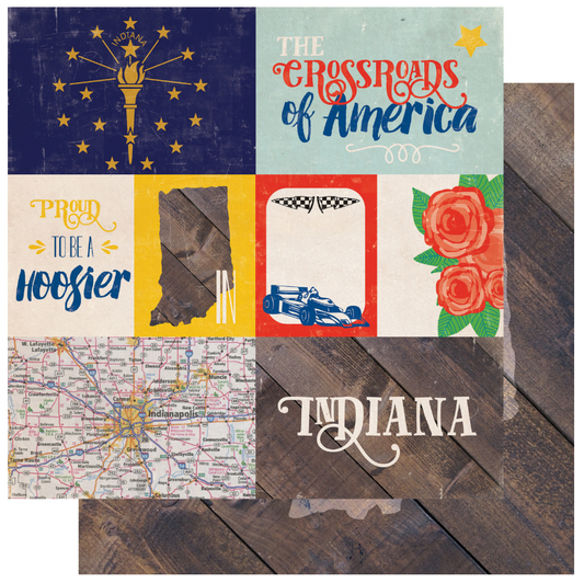 Echo Park Stateside - Indiana 12 x 12 Scrapbook Paper