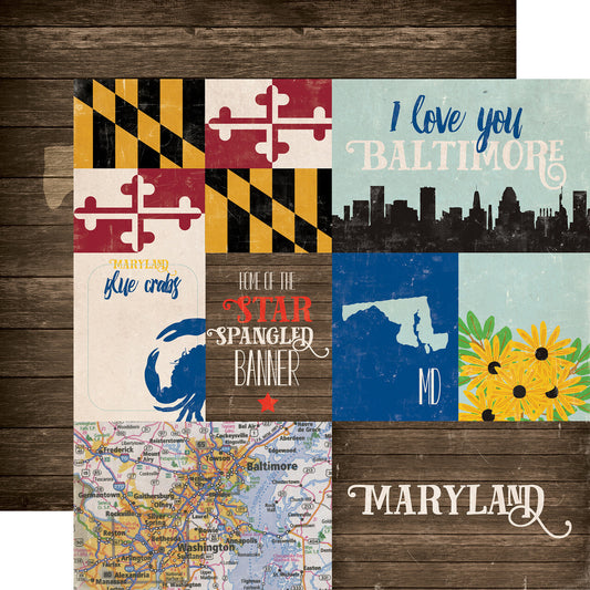 Echo Park Stateside - Maryland 12 x 12 Scrapbook Paper