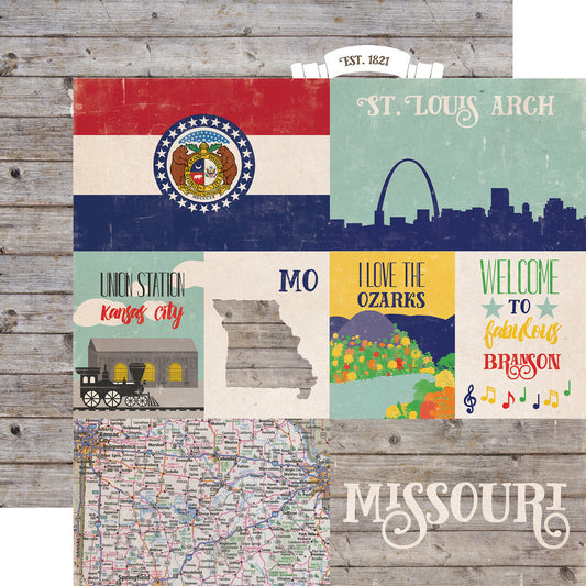 Echo Park Stateside - Missouri 12 x 12 Scrapbook Paper