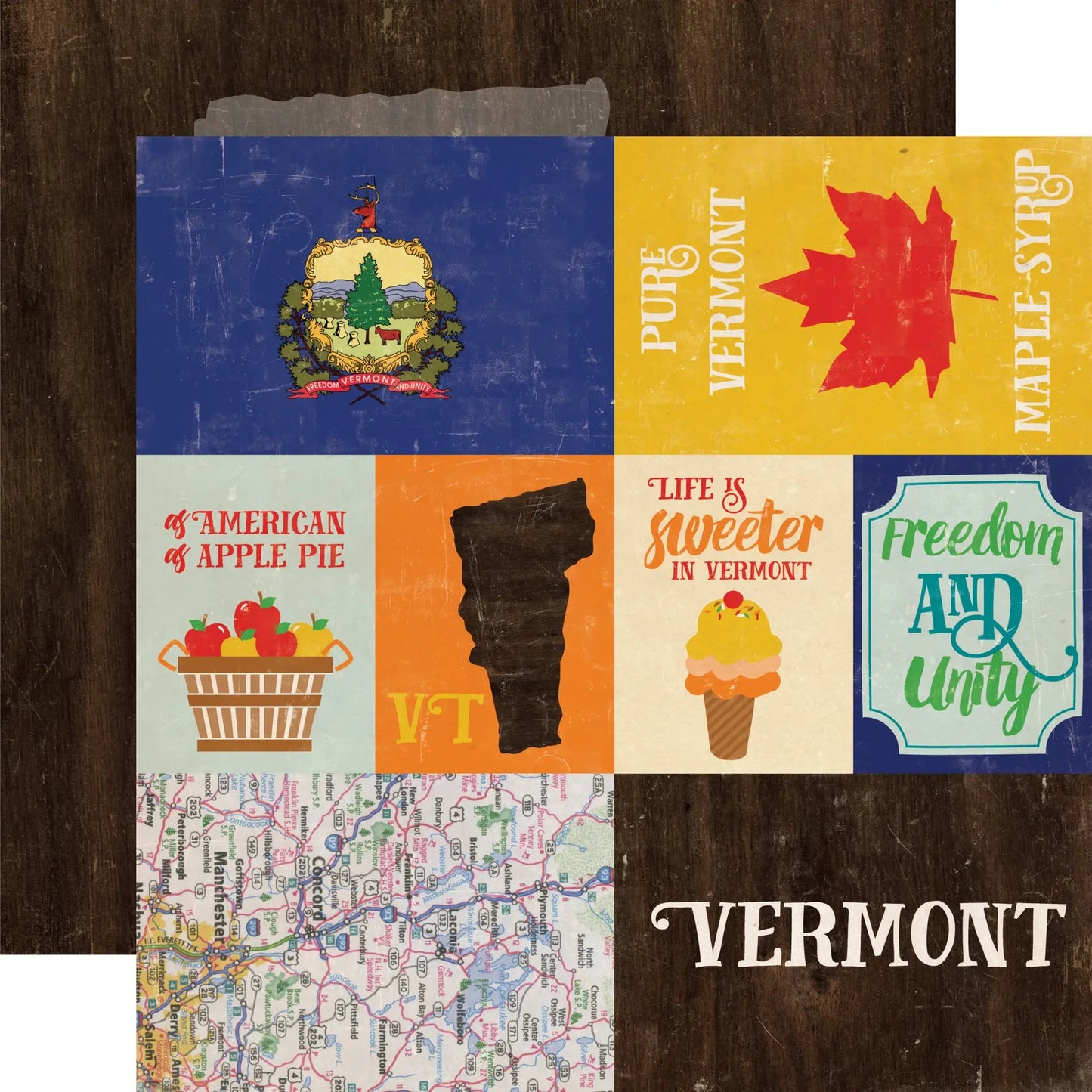 Echo Park Stateside - Vermont 12 x 12 scrapbook paper