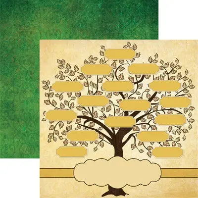 Family Tree Double-Sided Cardstock 12"X12"-Family Tree