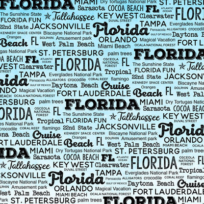 Florida Postage Map Double-Sided Scrapbook Paper 12 x 12in