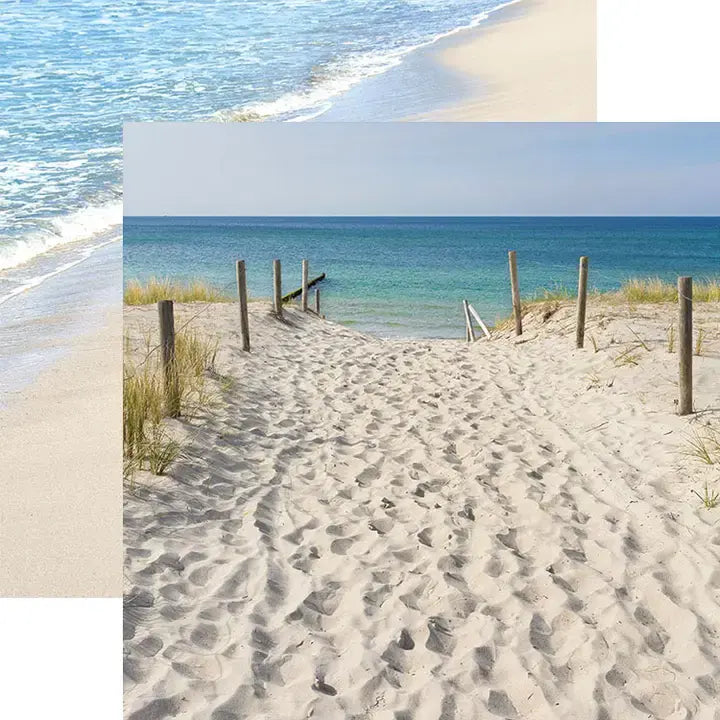 Footprints in the Sand Double Sided 12 x 12 Scrapbook Paper by Paper House