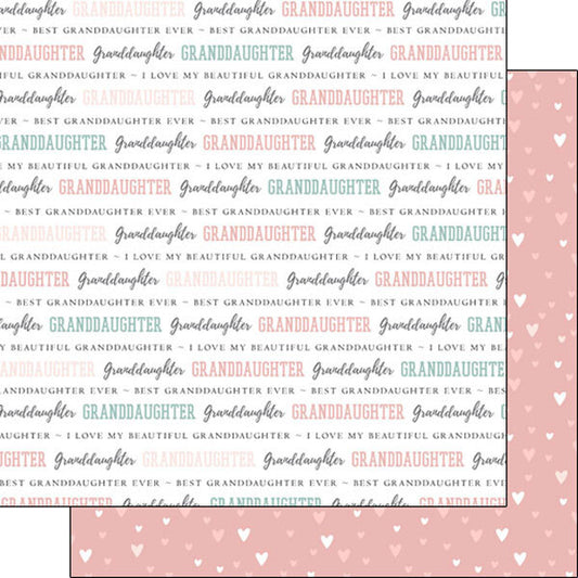 Granddaughter Double Sided 12 x 12 inch Scrapbook Paper