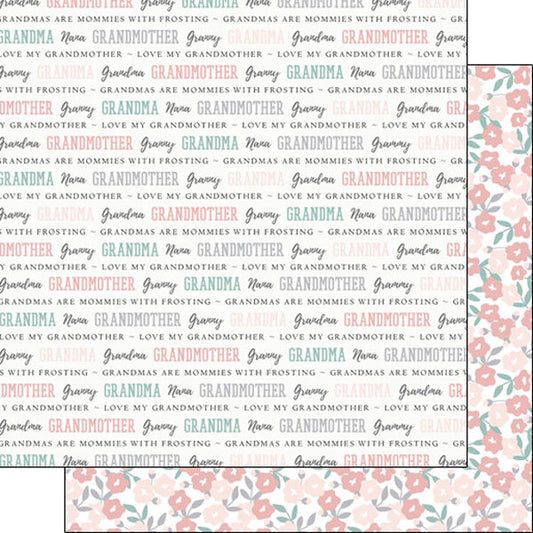 Grandma Double Sided 12 x 12 inch Scrapbook Paper