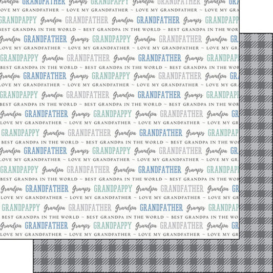 Grandpa Double Sided 12 x 12 inch Scrapbook Paper