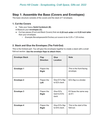 Harvest Blessings Envelope Mini Album Project Instructions