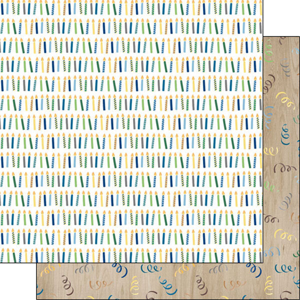 His Birthday Candles/Wood Confetti 12 x 12 Paper