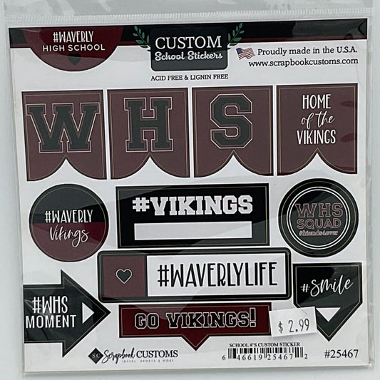 Waverly Custom School Stickers 25467