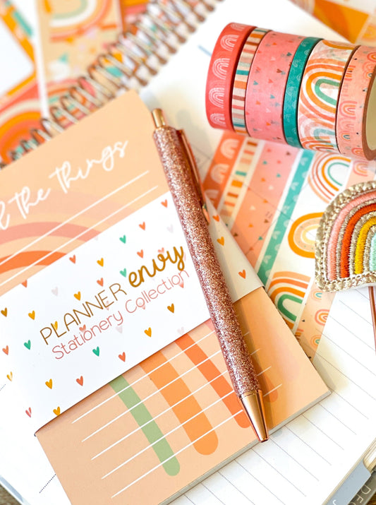Boho Rainbow Peach Notepad - 4x6 Inches (*Notepad Only*)
