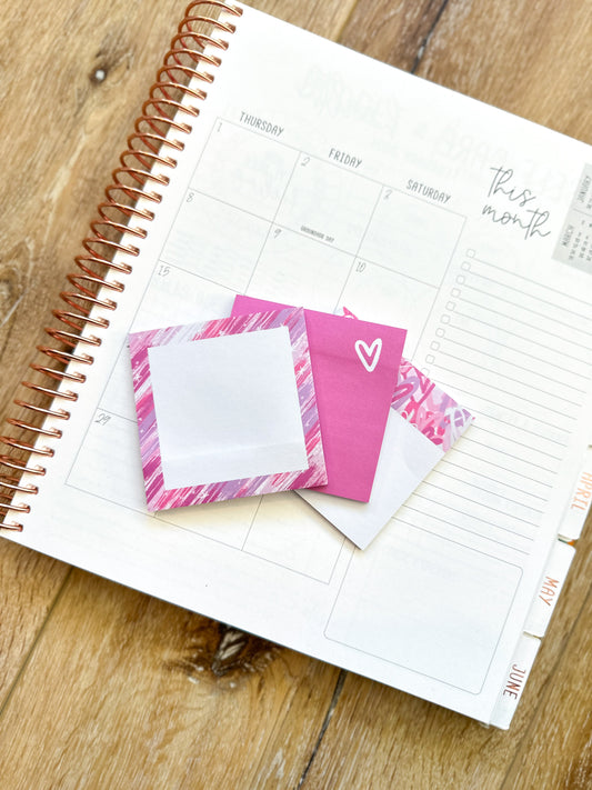 Set of 3 Sticky Notepads Post-It Notes from our February 2024 Planner Envy Subscription Box.